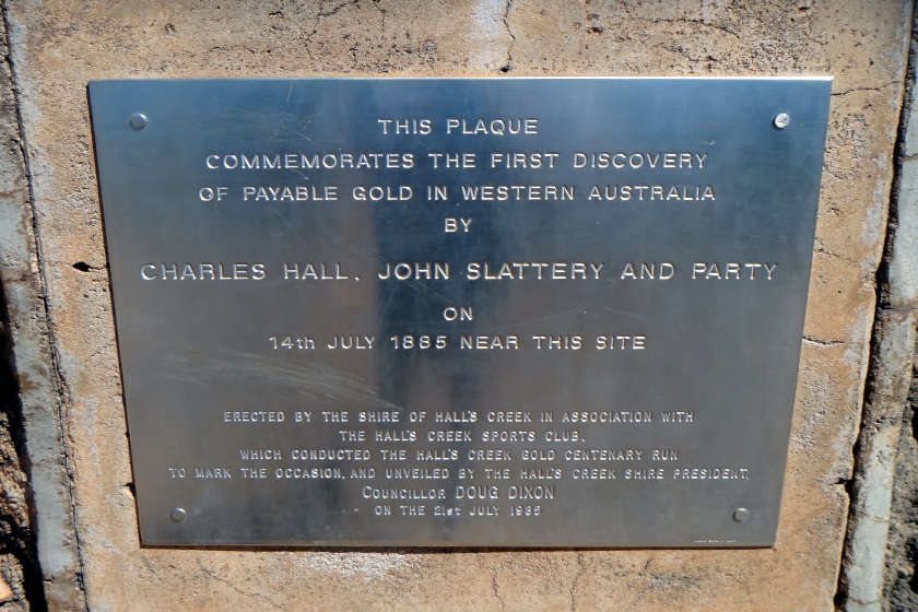 Commemorative plaque, Old Halls Creek.
